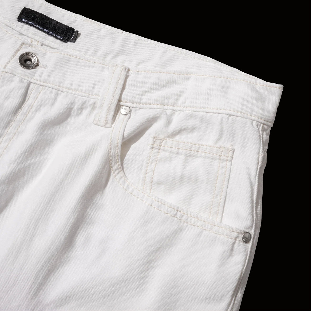 ASHTRAY DOUBLE KNEE PANTS (White)