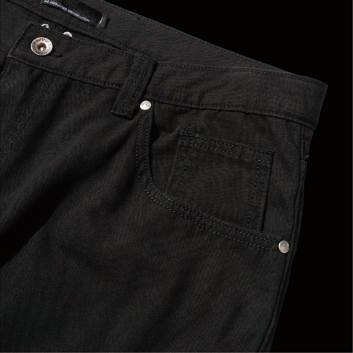 ASHTRAY DOUBLE KNEE PANTS (Black)